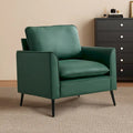 Fauteuil d'appoint moderne vert avec coussins lombaires