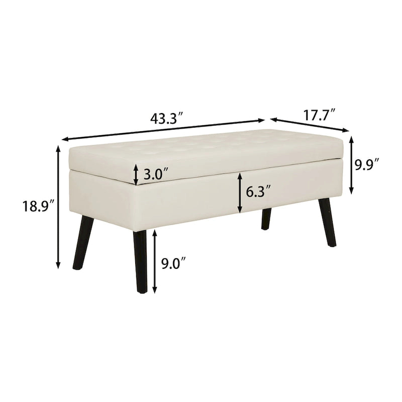 Banc de rangement pour bout de lit de chambre à coucher