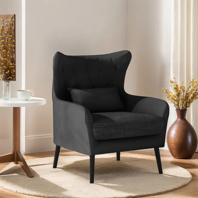 Fauteuil d'appoint en velours, rembourré, coussin épais et confortable pour le salon