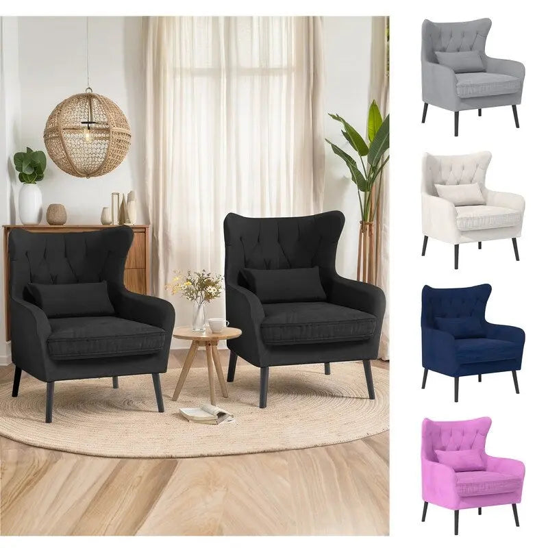 Fauteuil d'appoint en velours, rembourré, coussin épais et confortable pour le salon