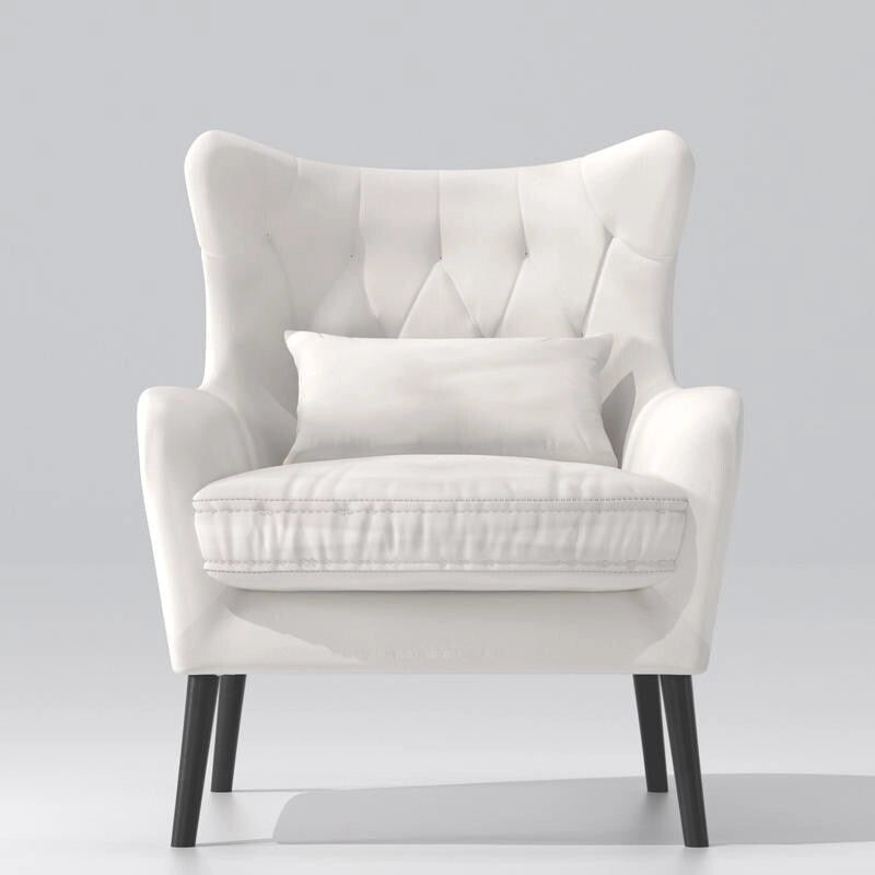 Fauteuil d'appoint en velours, rembourré, coussin épais et confortable pour le salon