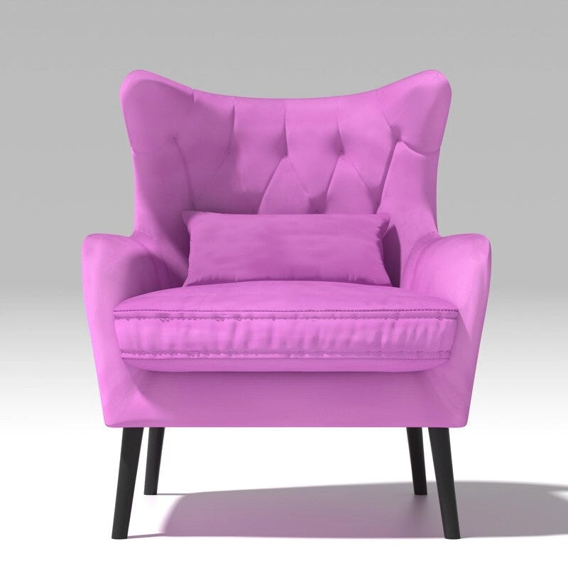 Fauteuil d'appoint en velours, rembourré, coussin épais et confortable pour le salon