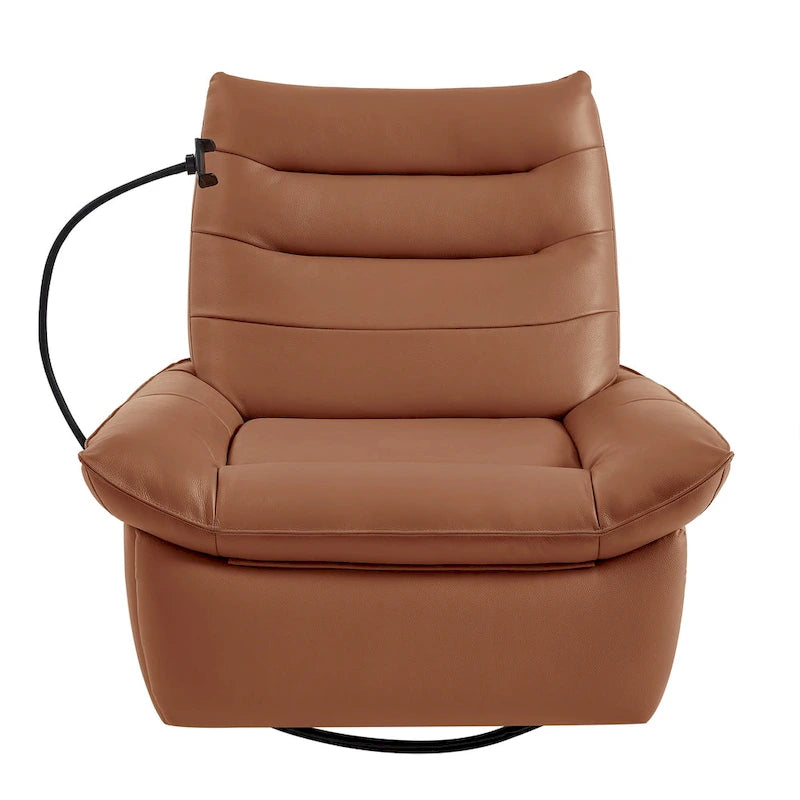 Fauteuil relax électrique en cuir capitonné pour salon