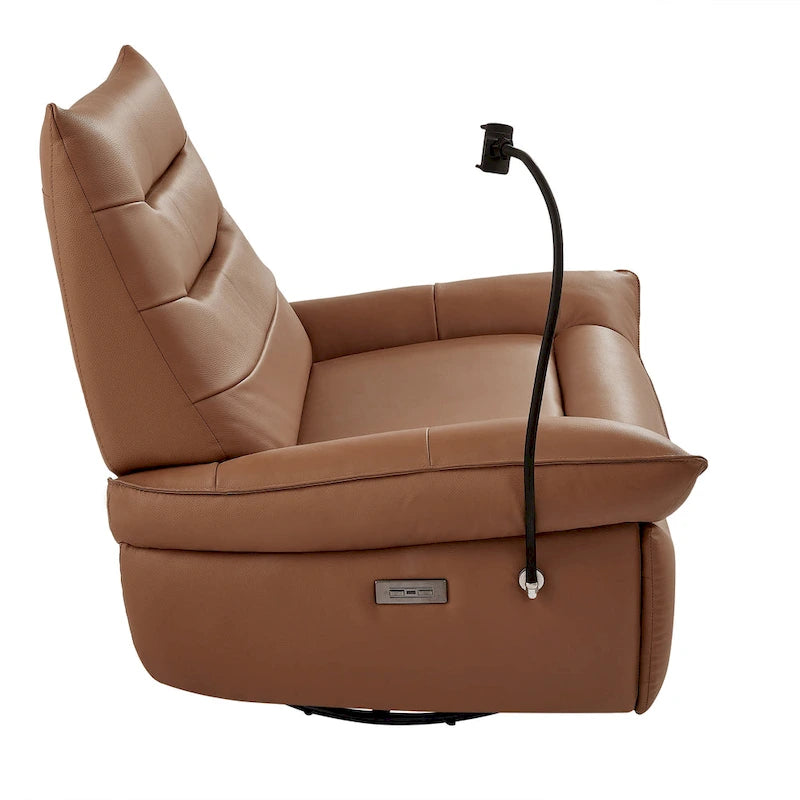 Fauteuil relax électrique en cuir capitonné pour salon