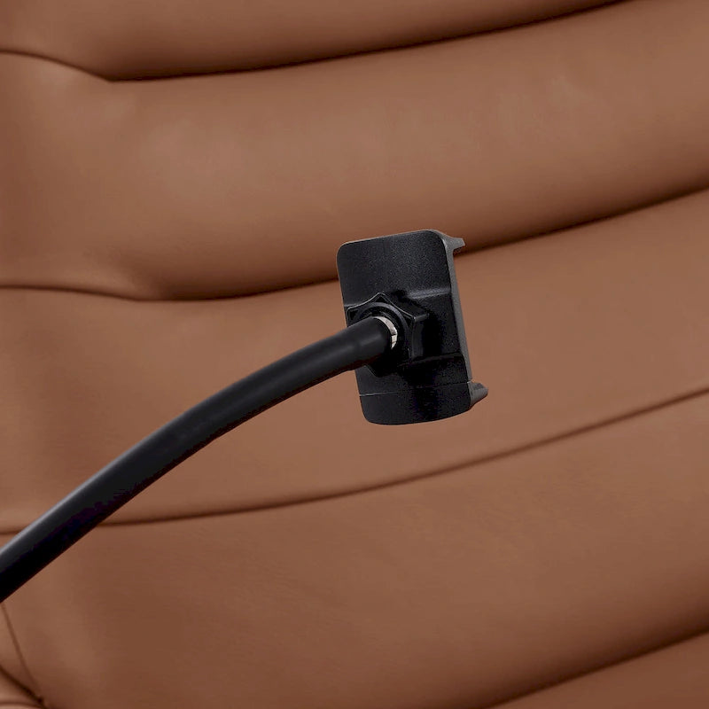 Fauteuil relax électrique en cuir capitonné pour salon