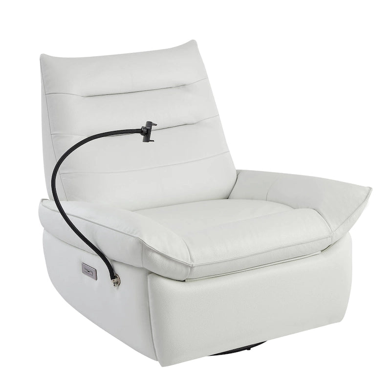 Fauteuil relax électrique en cuir capitonné pour salon