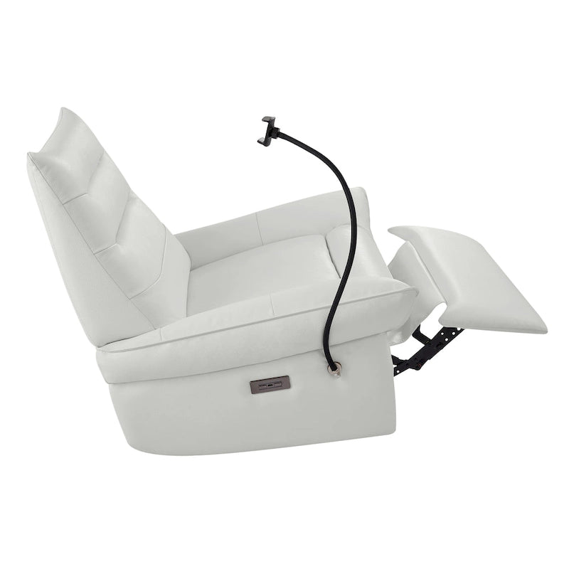Fauteuil relax électrique en cuir capitonné pour salon
