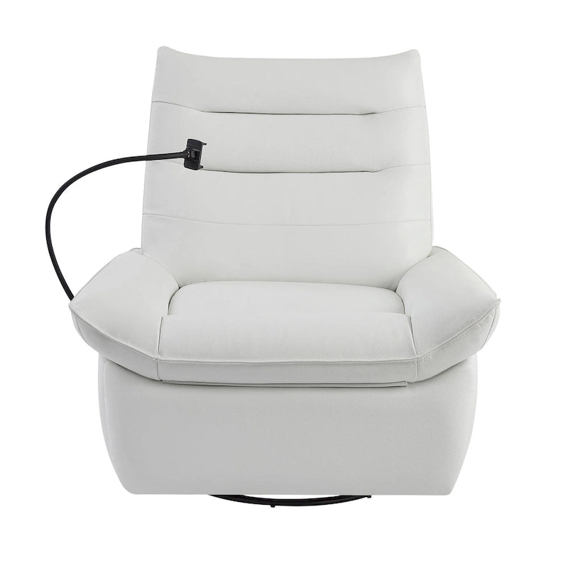 Fauteuil relax électrique en cuir capitonné pour salon