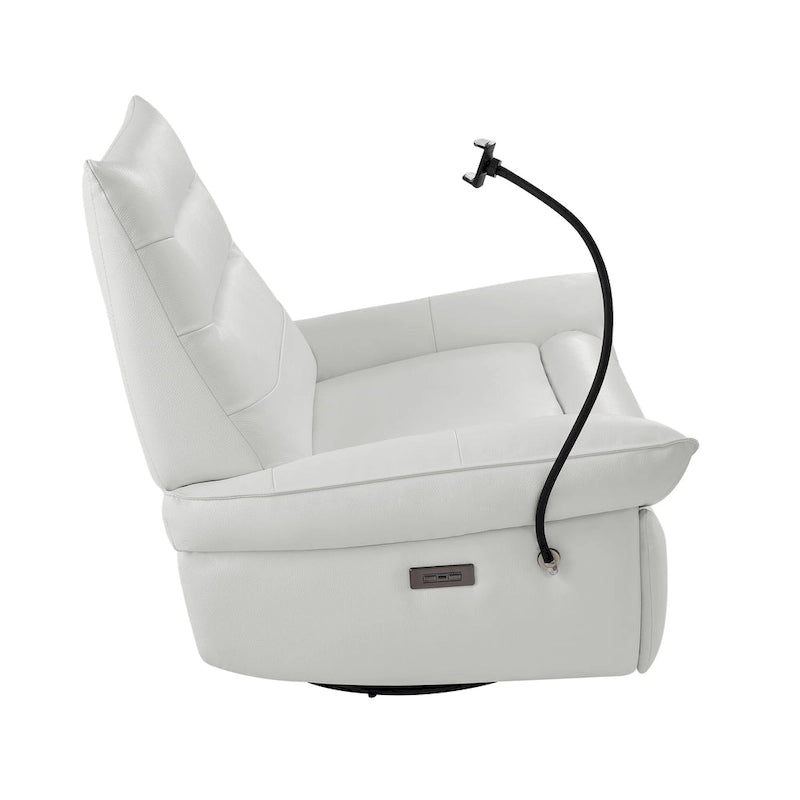 Fauteuil relax électrique en cuir capitonné pour salon