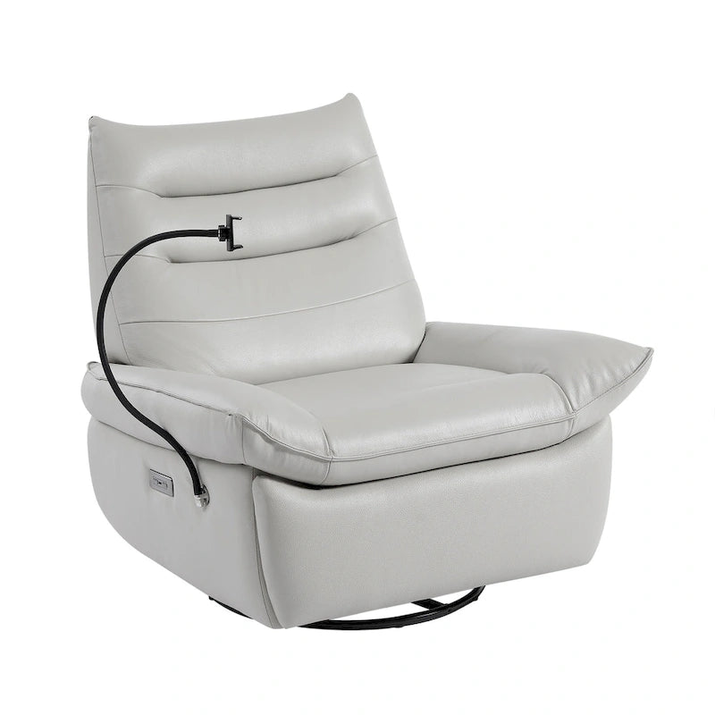 Fauteuil relax électrique en cuir capitonné pour salon