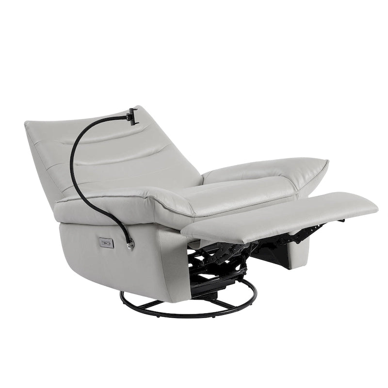 Fauteuil relax électrique en cuir capitonné pour salon