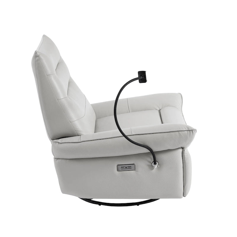 Fauteuil relax électrique en cuir capitonné pour salon