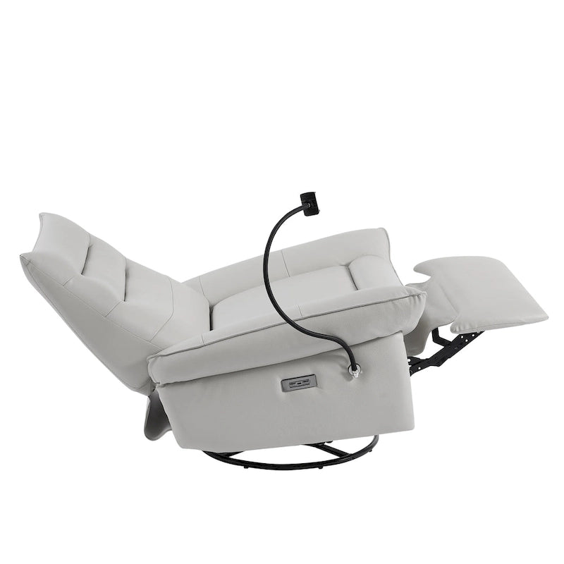 Fauteuil relax électrique en cuir capitonné pour salon