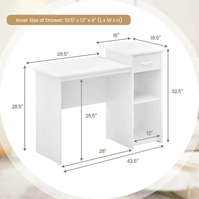 Bureau d'ordinateur avec tiroirs Coiffeuse