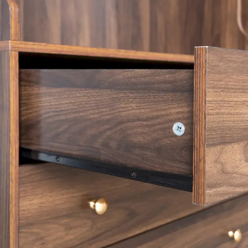 Armoire-penderie ouverte, armoire avec 2 tringles et 3 tiroirs, armoire de rangement en bois
