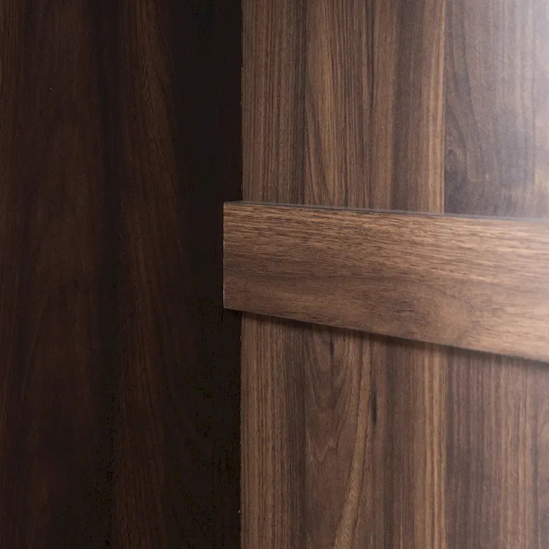 Armoire-penderie ouverte, armoire avec 2 tringles et 3 tiroirs, armoire de rangement en bois
