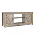 Meuble TV multimédia 59 po avec armoire de rangement pour téléviseur 65 po Naturel - 58 po