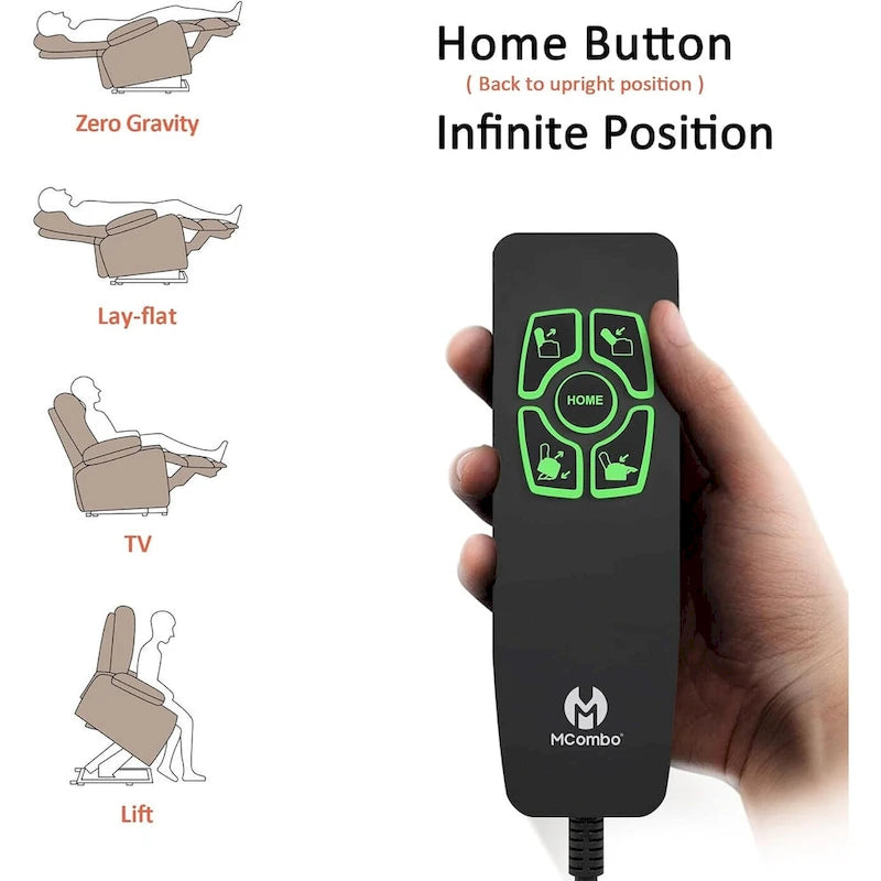 Fauteuil inclinable releveur électrique à deux moteurs avec massage et chauffage pour personnes âgées de grande taille, similicuir