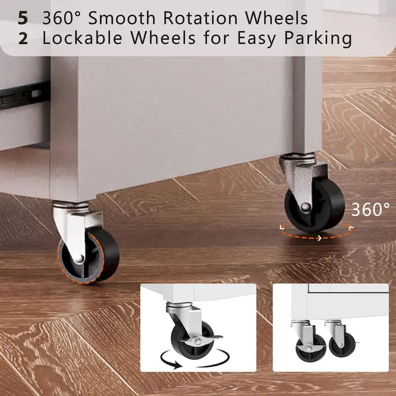 Îlot de cuisine 52" avec comptoir rabattable et placard (tabouret non inclus)
