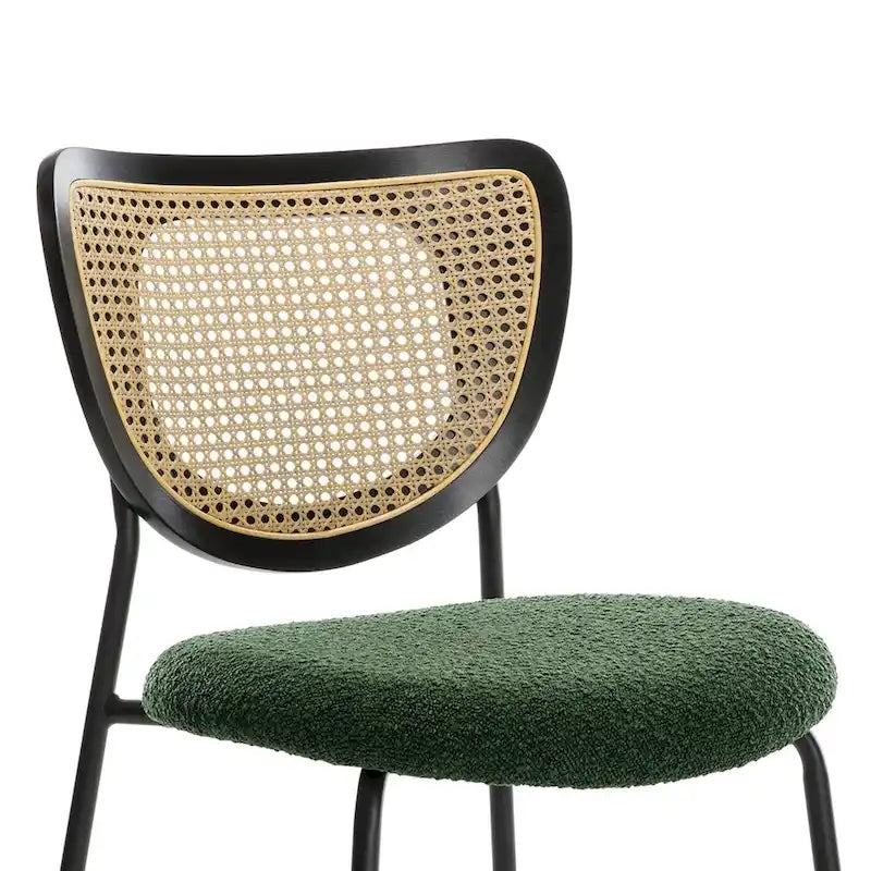 Lot de 2 chaises de salle à manger en rotin tapissées de tissu - 81 cm H x 47,5 cm L x 54,6 cm P
