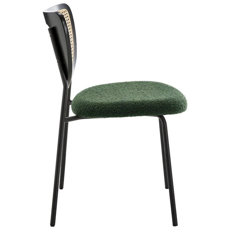 Lot de 2 chaises de salle à manger en rotin tapissées de tissu - 81 cm H x 47,5 cm L x 54,6 cm P