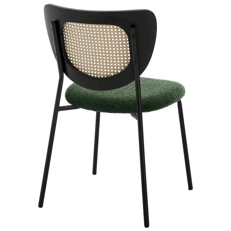 Lot de 2 chaises de salle à manger en rotin tapissées de tissu - 81 cm H x 47,5 cm L x 54,6 cm P