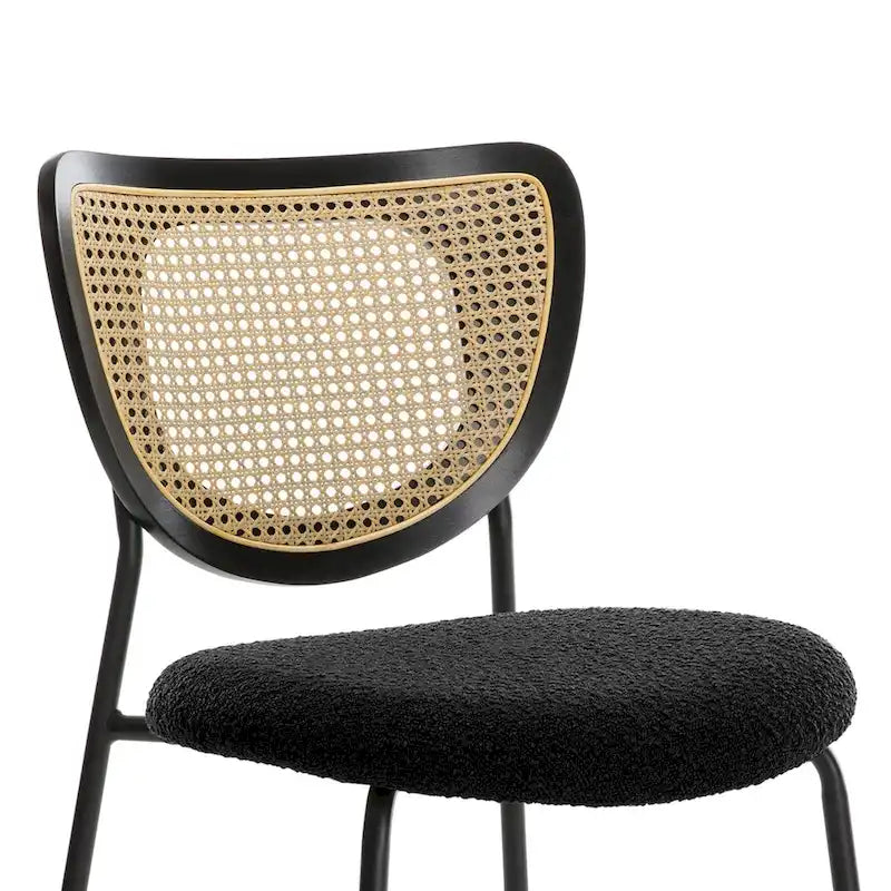Lot de 2 chaises de salle à manger en rotin tapissées de tissu - 81 cm H x 47,5 cm L x 54,6 cm P