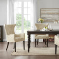 Madison Park Jenn Tan Arm Dining Chair (Set of 2) - 25w x 26.5d x 39.75h(2)