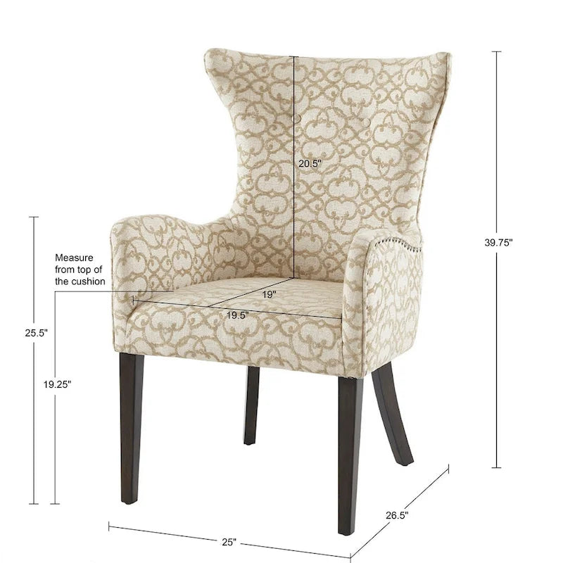 Chaise de salle à manger avec accoudoirs (ensemble de 2) - 25l x 26,5p x 39,75h (2)