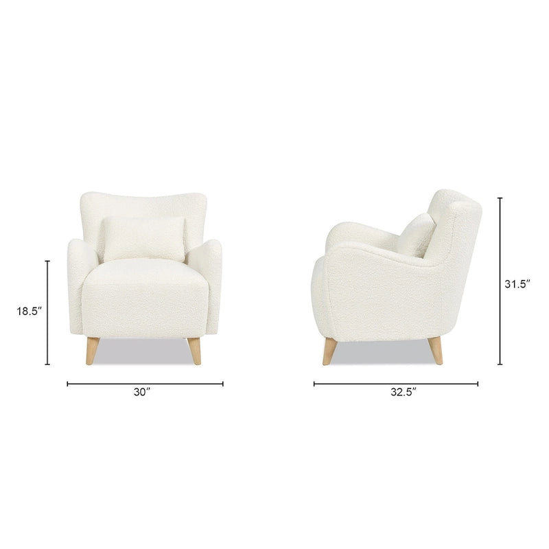 Fauteuil d'appoint à bras incurvés en faux sherpa