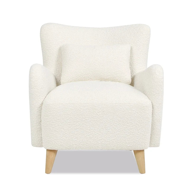 Fauteuil d'appoint à bras incurvés en faux sherpa