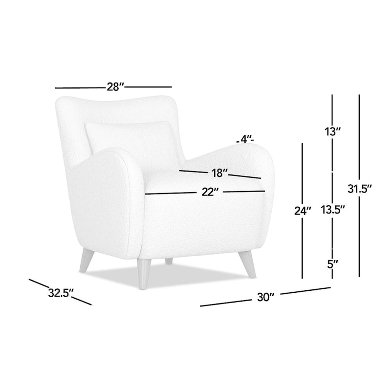 Fauteuil d'appoint à bras incurvés en faux sherpa