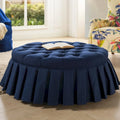 Pouf de cocktail capitonné avec jupe plissée