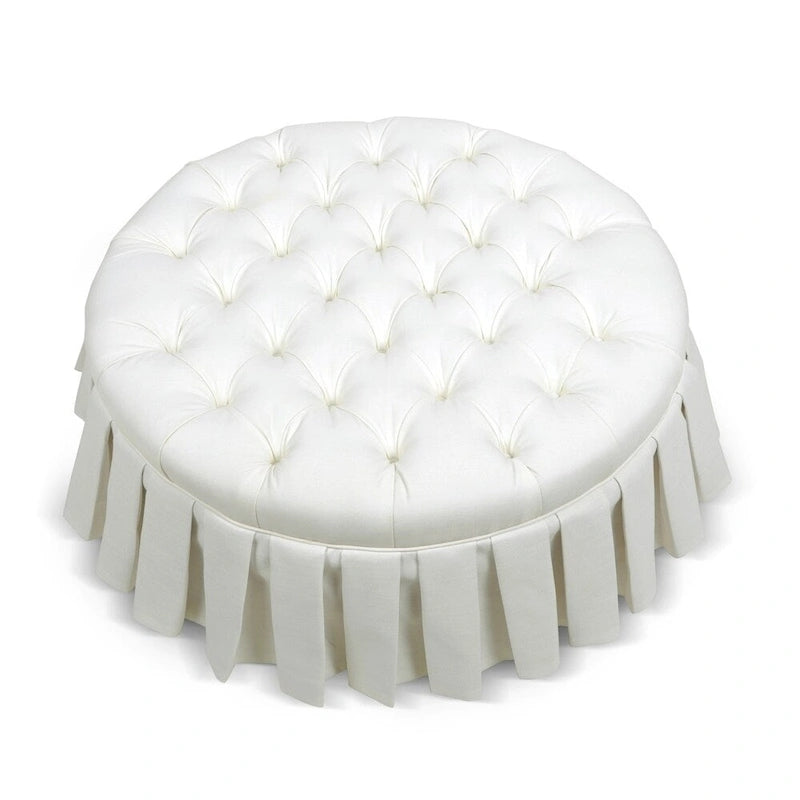 Pouf de cocktail capitonné avec jupe plissée