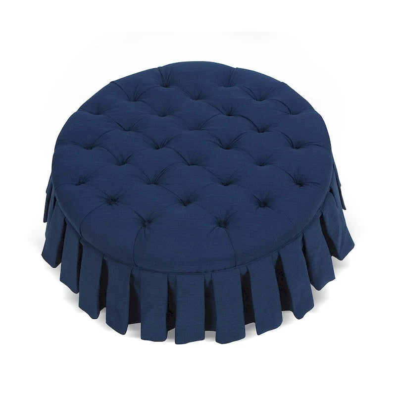 Pouf de cocktail capitonné avec jupe plissée