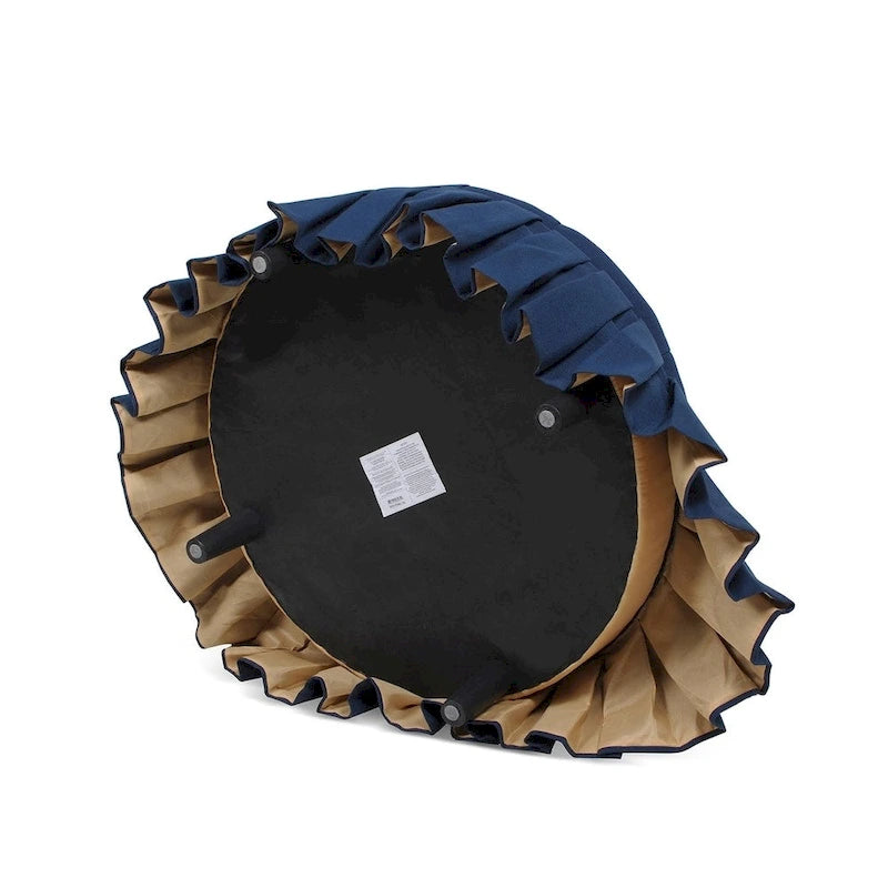 Pouf de cocktail capitonné avec jupe plissée