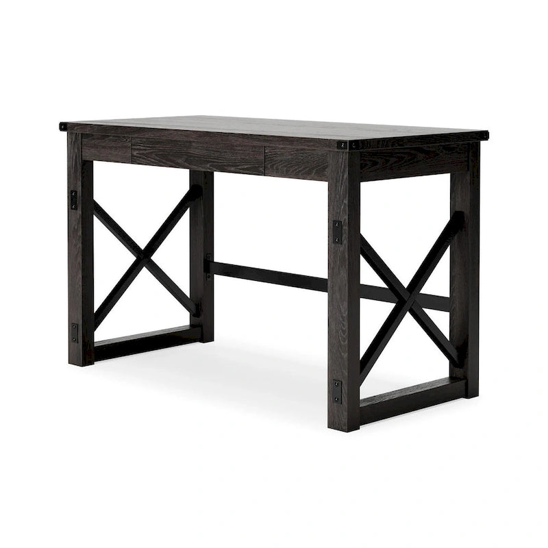 Bureau d'ordinateur pour bureau à domicile brun grisâtre