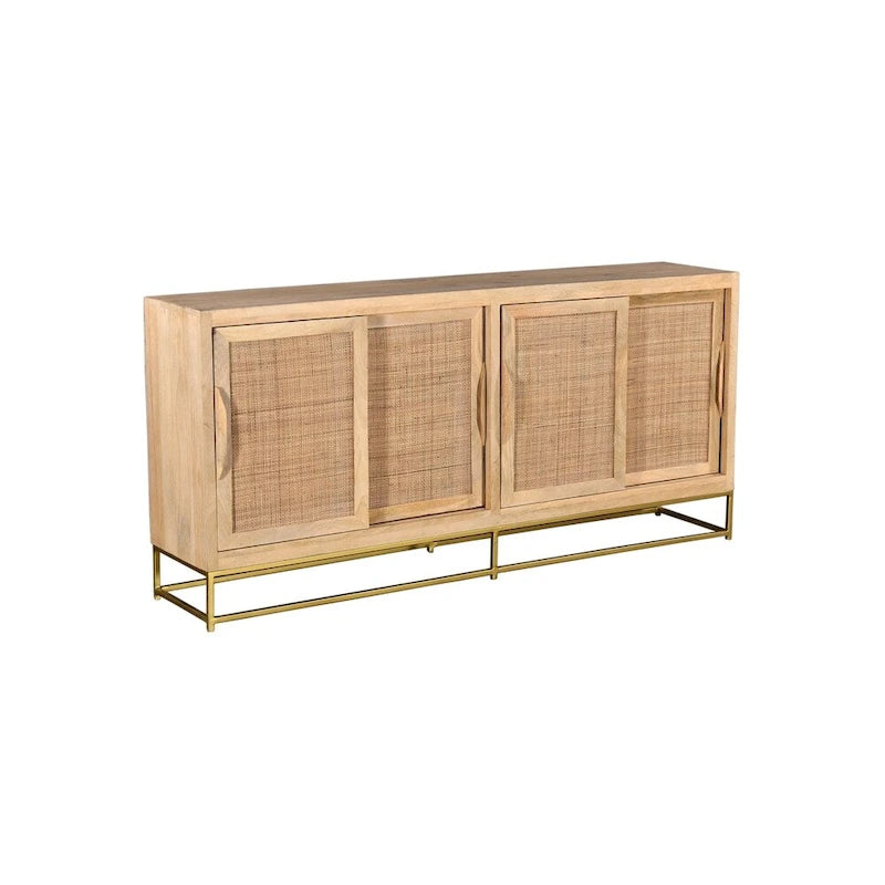 Bengal Manor Natural Cane 4 Sliding Door Sideboard