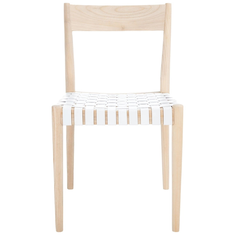 Chaise de salle à manger en cuir (lot de 2) - 18,5 l x 20 P x 31,5 H - 19Lx20Px32H