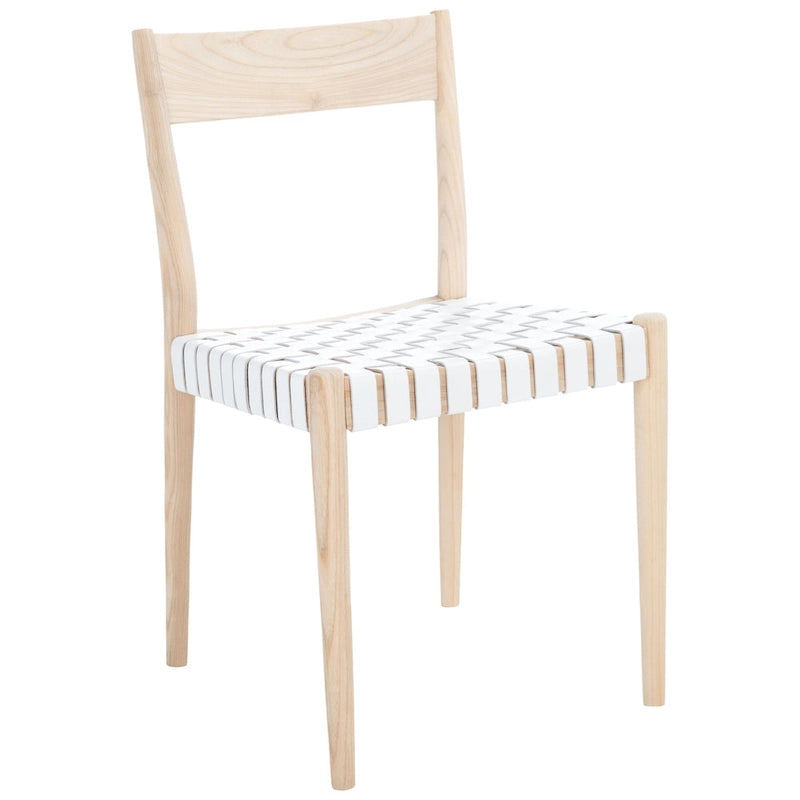 Chaise de salle à manger en cuir (lot de 2) - 18,5 l x 20 P x 31,5 H - 19Lx20Px32H