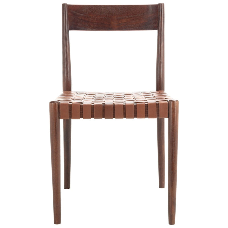 Chaise de salle à manger en cuir (lot de 2) - 18,5 l x 20 P x 31,5 H - 19Lx20Px32H