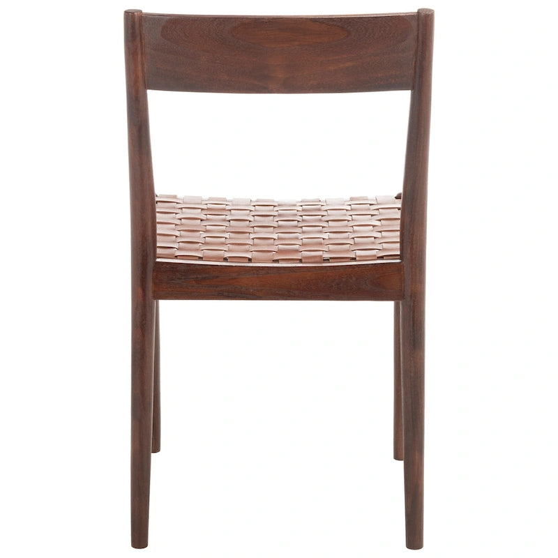 Chaise de salle à manger en cuir (lot de 2) - 18,5 l x 20 P x 31,5 H - 19Lx20Px32H