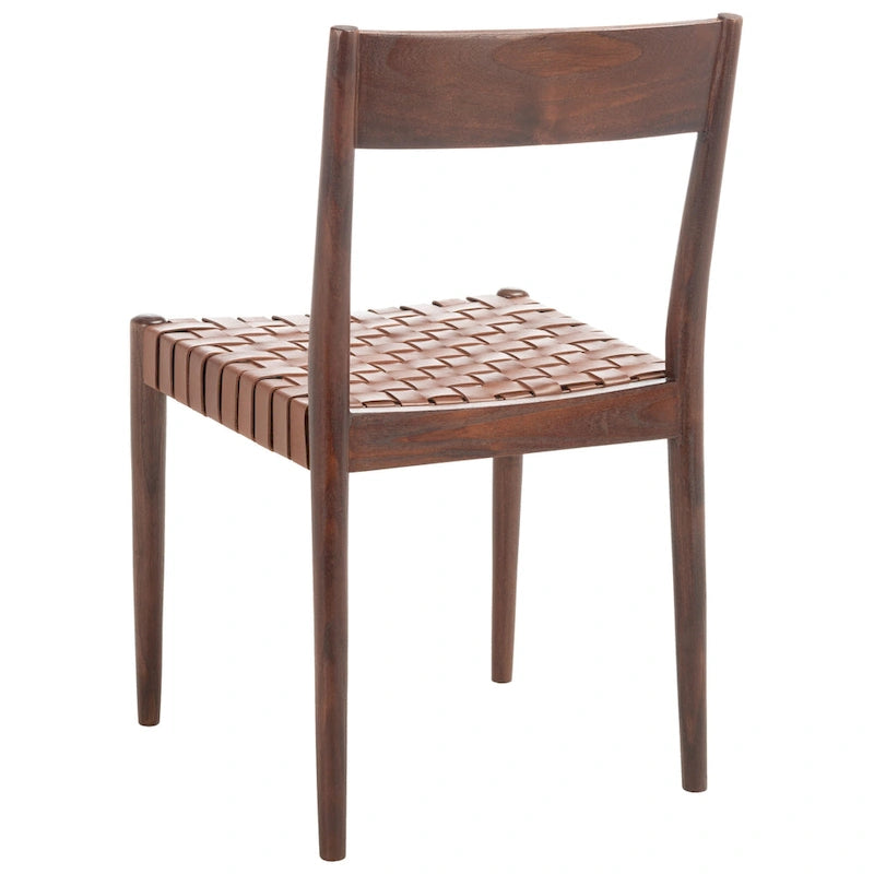 Chaise de salle à manger en cuir (lot de 2) - 18,5 l x 20 P x 31,5 H - 19Lx20Px32H