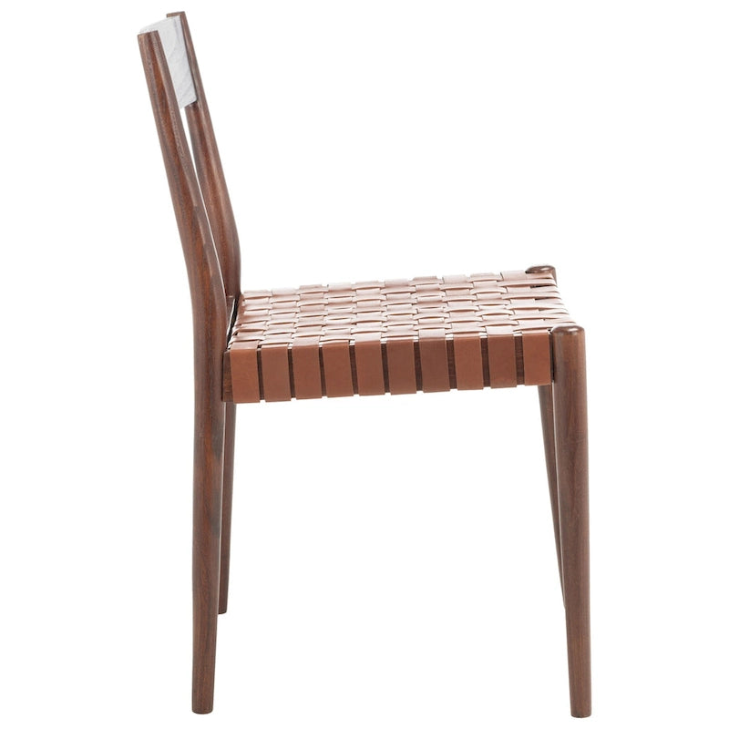 Chaise de salle à manger en cuir (lot de 2) - 18,5 l x 20 P x 31,5 H - 19Lx20Px32H