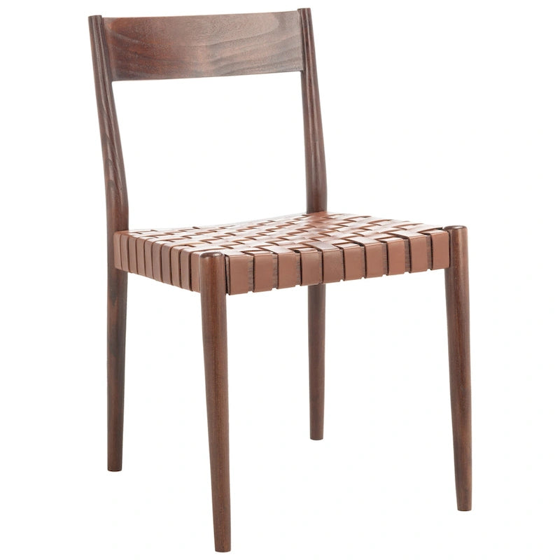 Chaise de salle à manger en cuir (lot de 2) - 18,5 l x 20 P x 31,5 H - 19Lx20Px32H