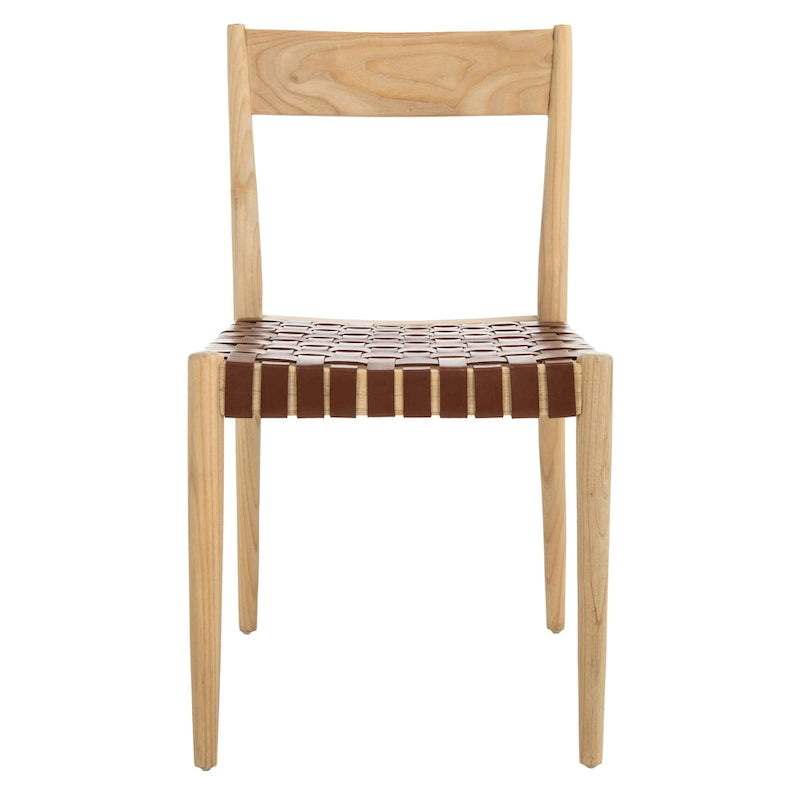 Chaise de salle à manger en cuir (lot de 2) - 18,5 l x 20 P x 31,5 H - 19Lx20Px32H