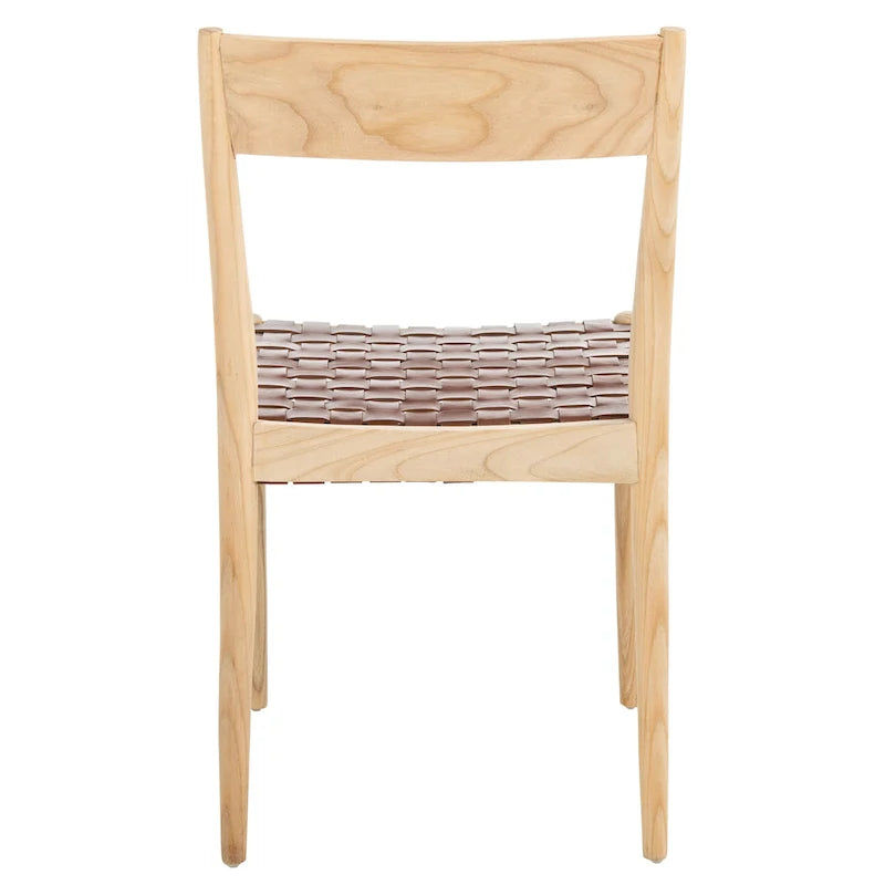 Chaise de salle à manger en cuir (lot de 2) - 18,5 l x 20 P x 31,5 H - 19Lx20Px32H