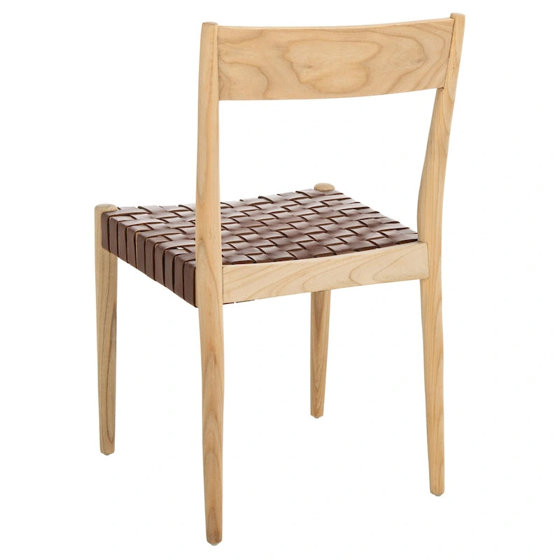 Chaise de salle à manger en cuir (lot de 2) - 18,5 l x 20 P x 31,5 H - 19Lx20Px32H