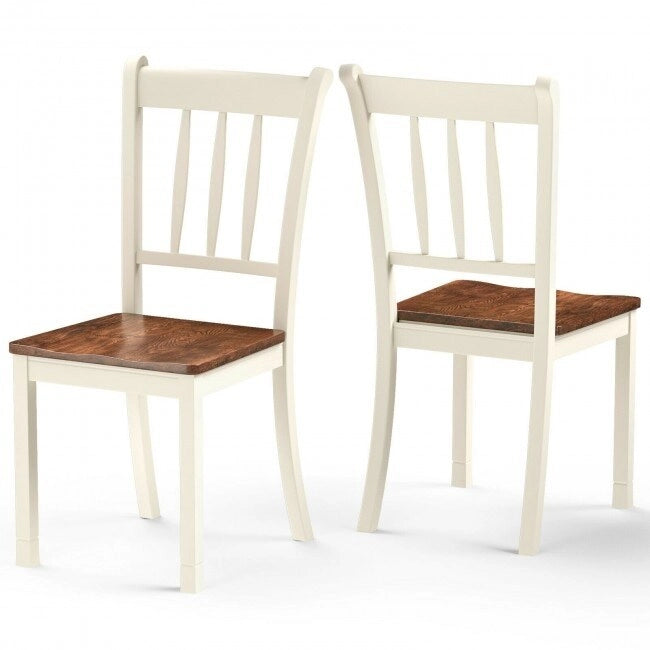Lot de 2 chaises de salle à manger en bois à dossier à barreaux - 18 x 21 x 38,5 (L x P x H)