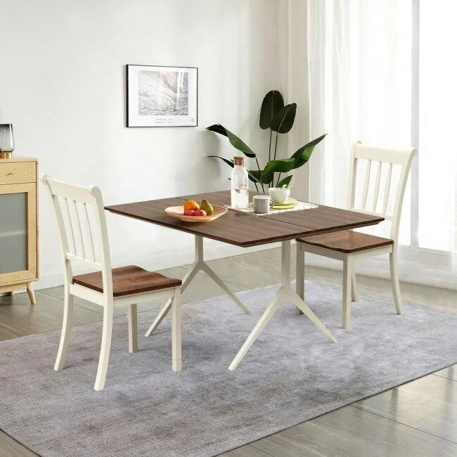 Lot de 2 chaises de salle à manger en bois à dossier à barreaux - 18 x 21 x 38,5 (L x P x H)